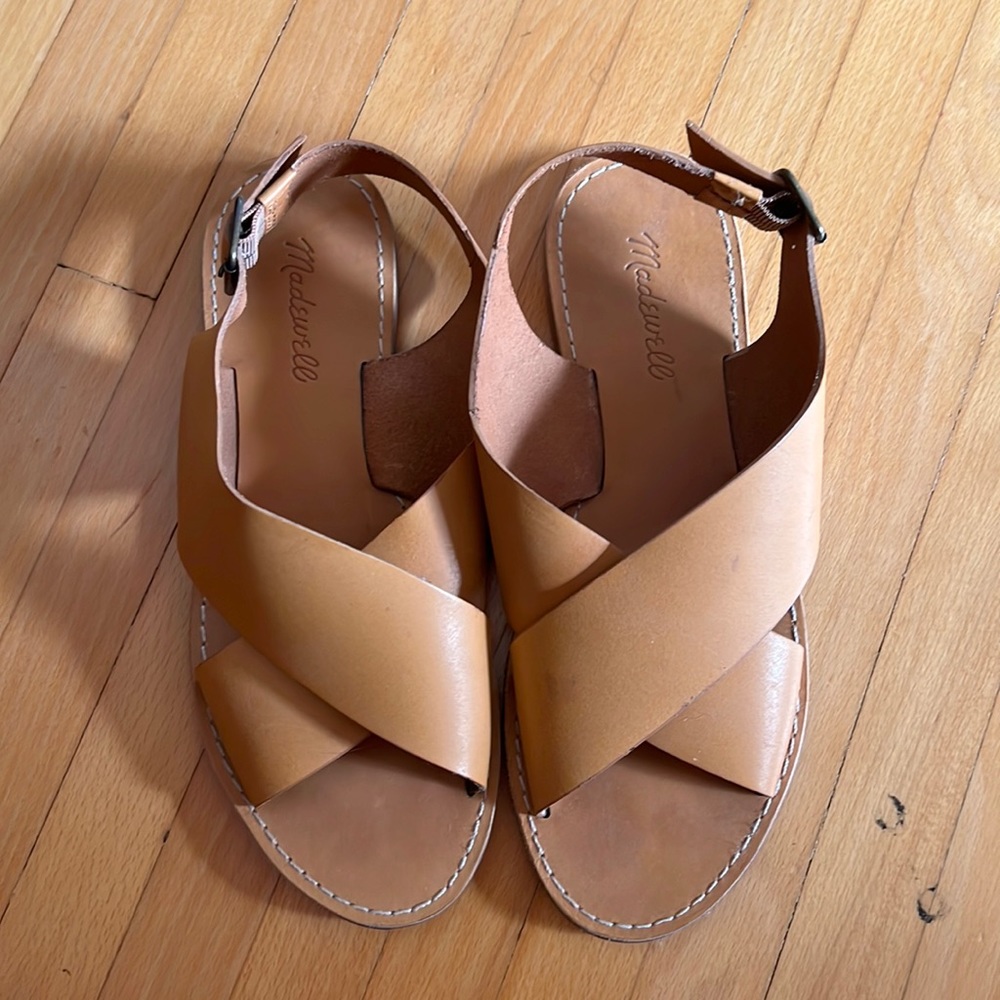 Madewell Leather Boardwalk Sandals Size 8